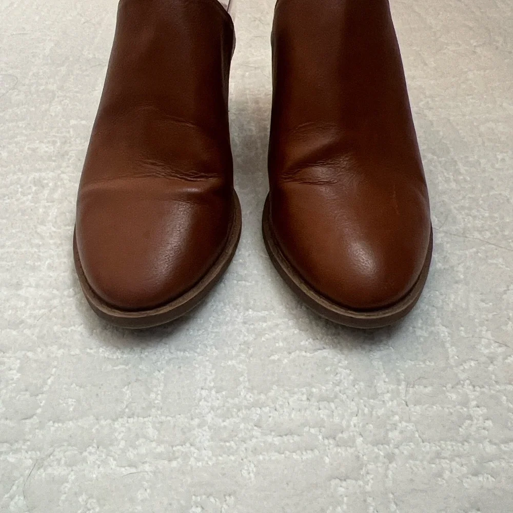 Loft light brown slip on mules clogs block heel faux leather 8 boho - Picture 2 of 11